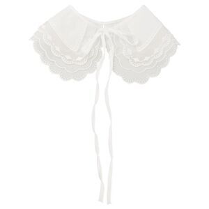 Detachable Fake Collar Semi-Sheer Embroidery Mini Cape Neck Ruff False Collar